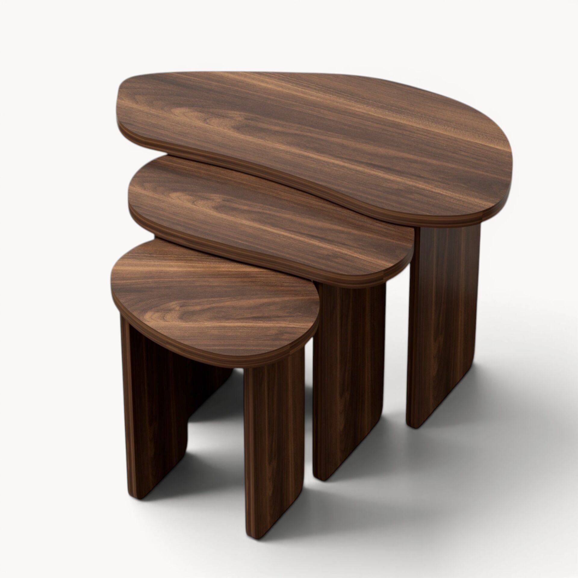 Stones 3'lü Zigon Sehpa Ceviz