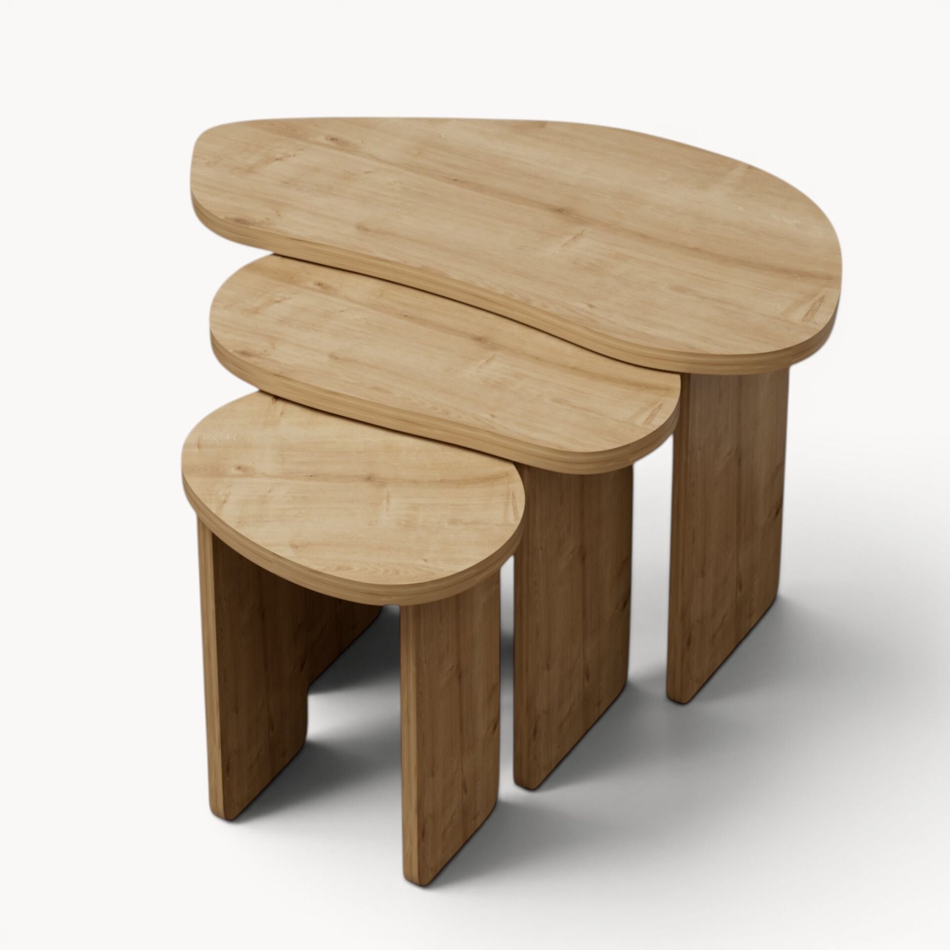 Stones 3'lü Zigon Sehpa Meşe