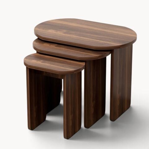 Lotus 3'lü Zigon Sehpa Ceviz