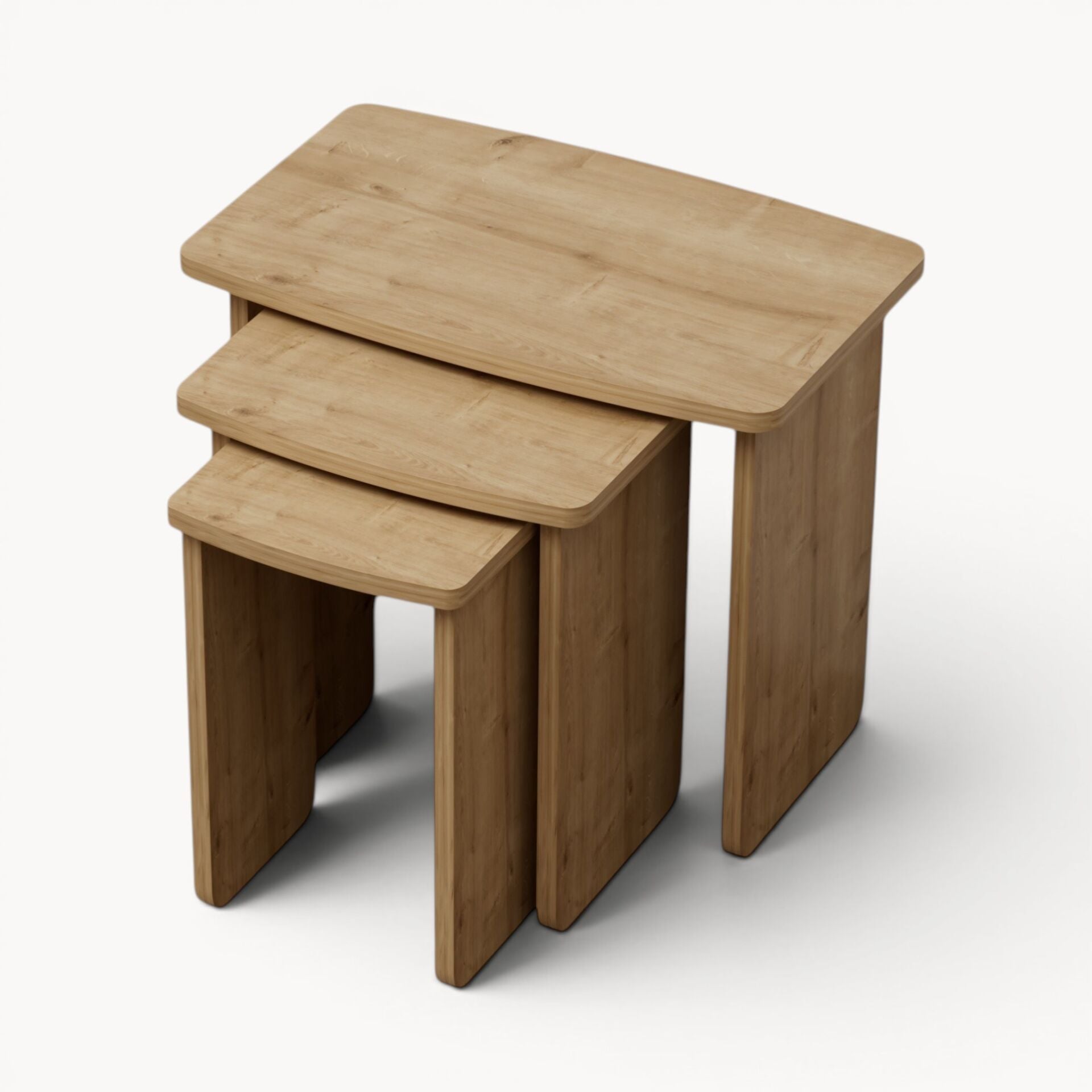 Curve 3'lü Zigon Sehpa Meşe