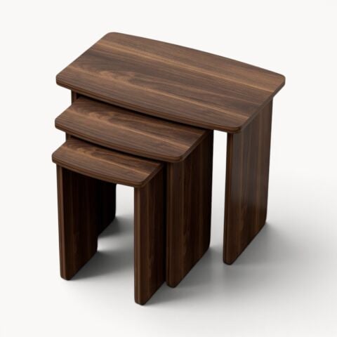 Curve 3'lü Zigon Sehpa Ceviz