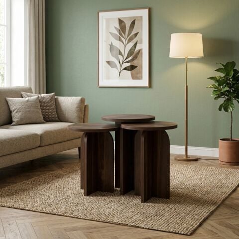 Nala 3'lü Zigon Sehpa Ceviz