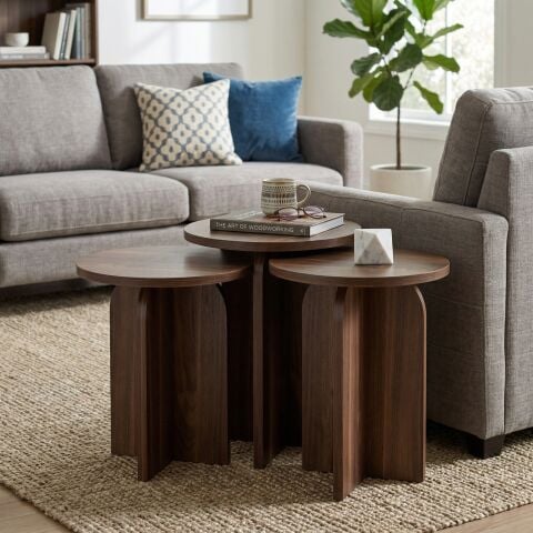 Nala 3'lü Zigon Sehpa Ceviz