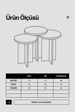 Nala 3'lü Zigon Sehpa Traverten