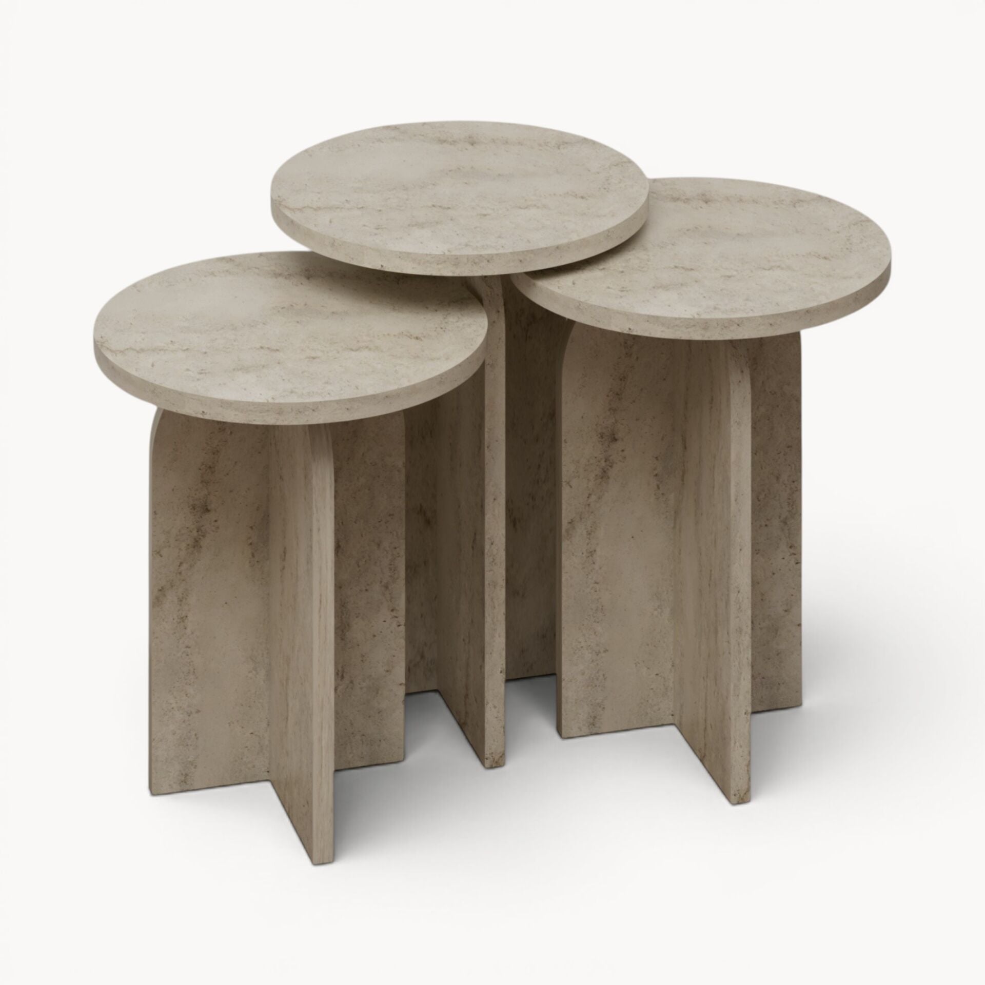 Nala 3'lü Zigon Sehpa Traverten