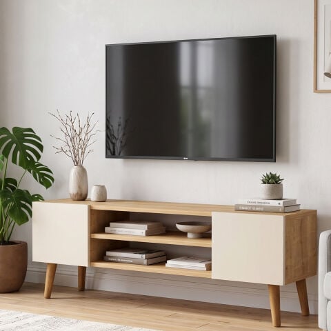 Etna Tv Sehpası Meşe Krem