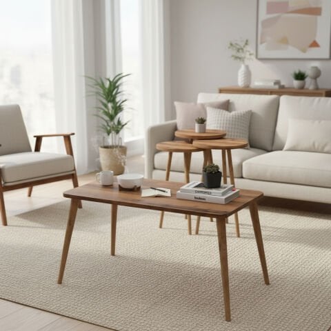 Soul Orta Sehpa & Zigon Sehpa Seti Ceviz