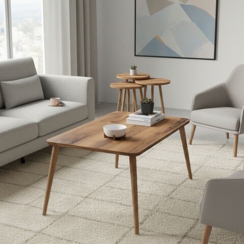 Soul Orta Sehpa & Zigon Sehpa Seti Ceviz