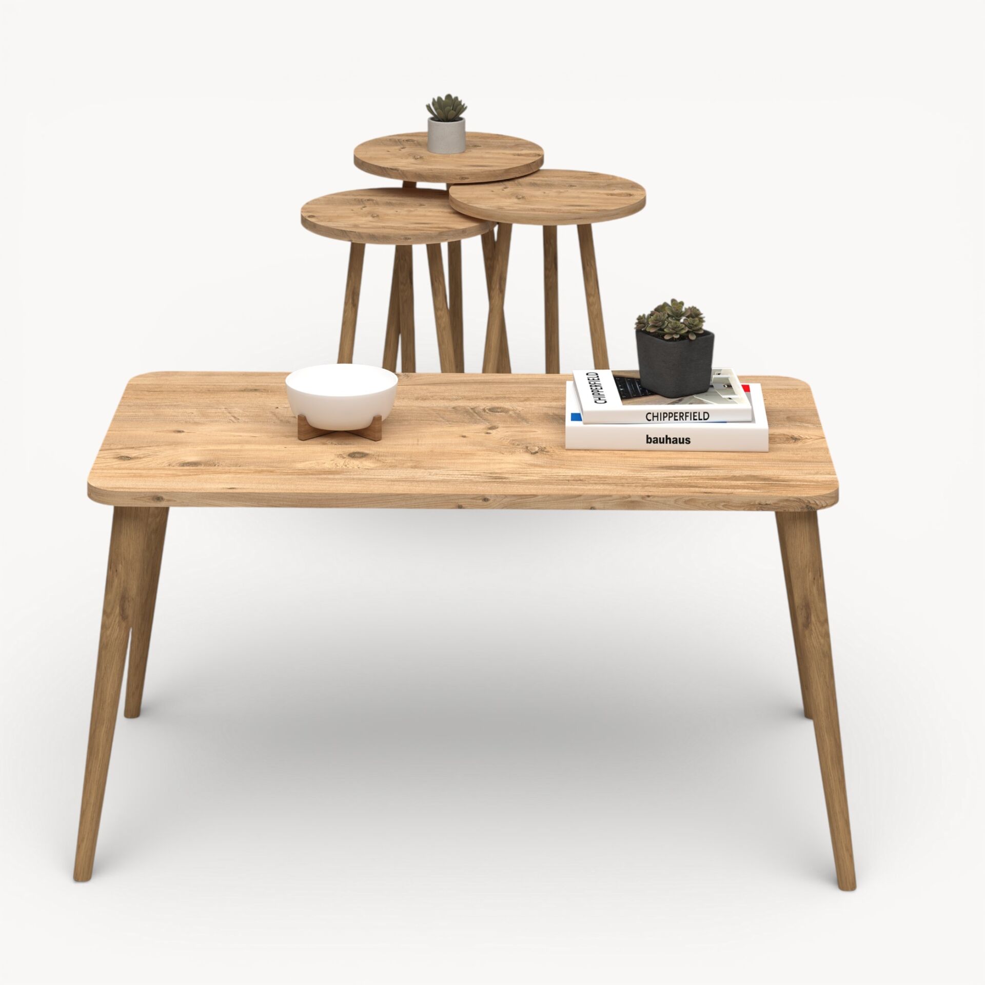 Soul Orta Sehpa & Zigon Sehpa Seti Meşe