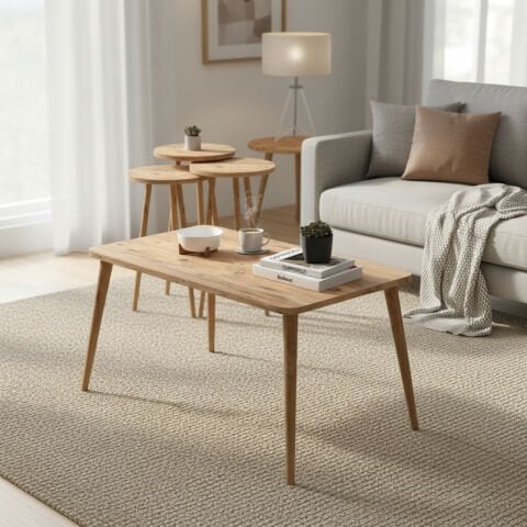 Soul Orta Sehpa & Zigon Sehpa Seti Meşe