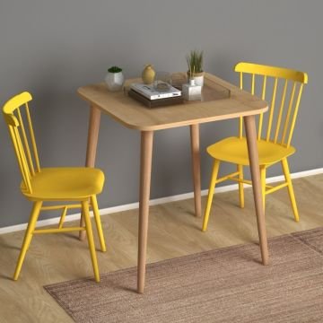 Kare Mutfak Masası 70x70cm Meşe