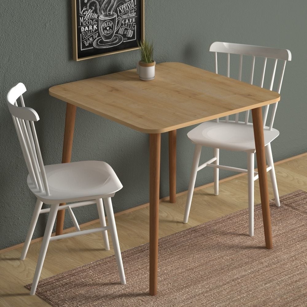 Kare Mutfak Masası 90x90cm Meşe