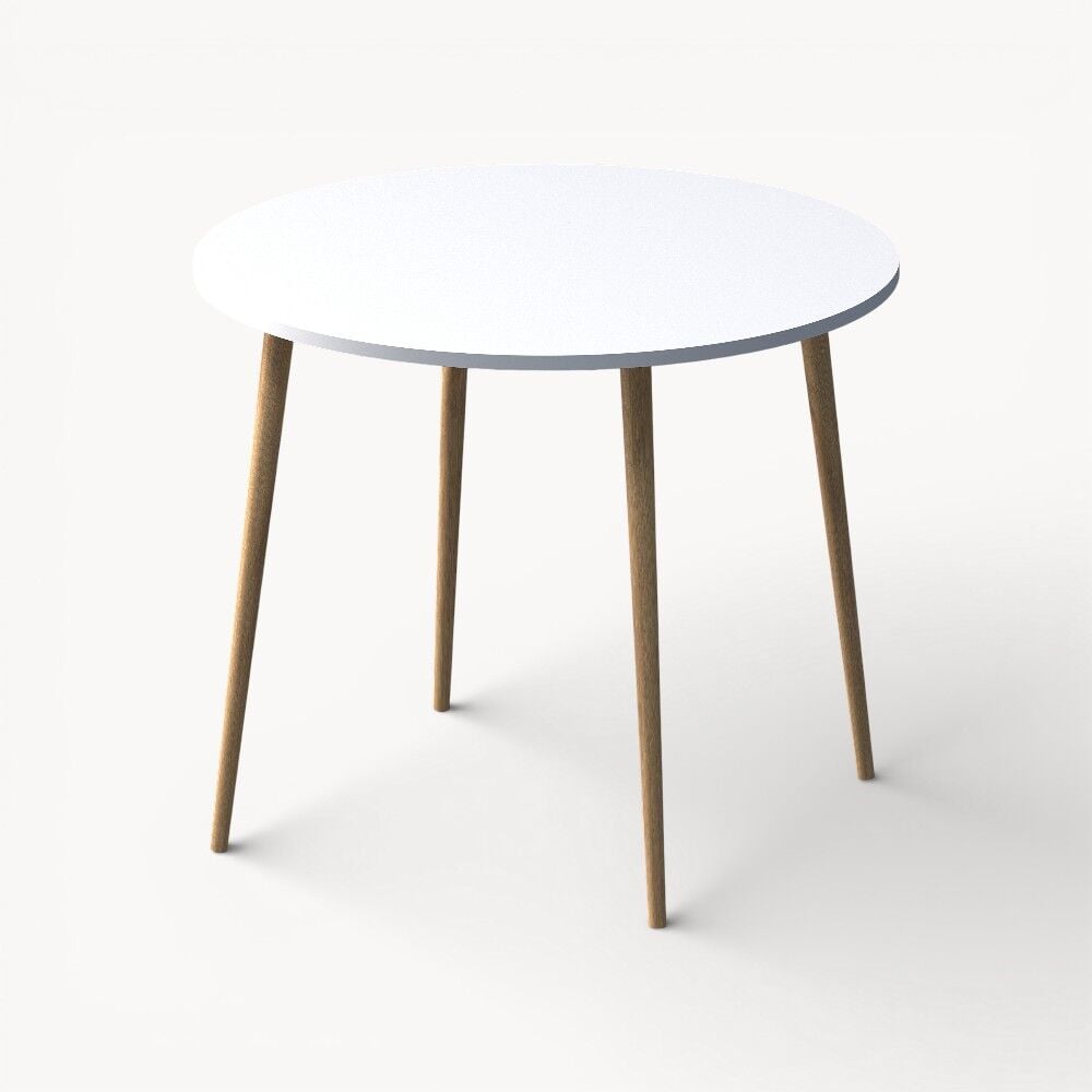 Yuvarlak Mutfak Masası 90x90cm Beyaz