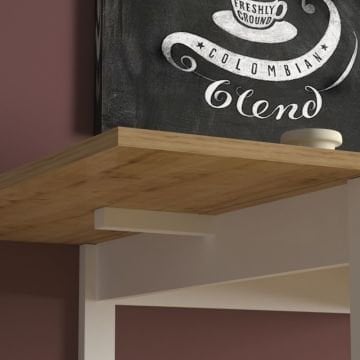 Luce- Katlanabilir Masa Beyaz-Meşe