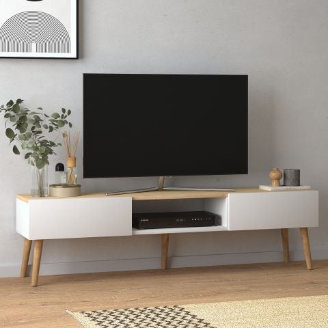 Atlantis Tv Ünitesi Beyaz-Meşe