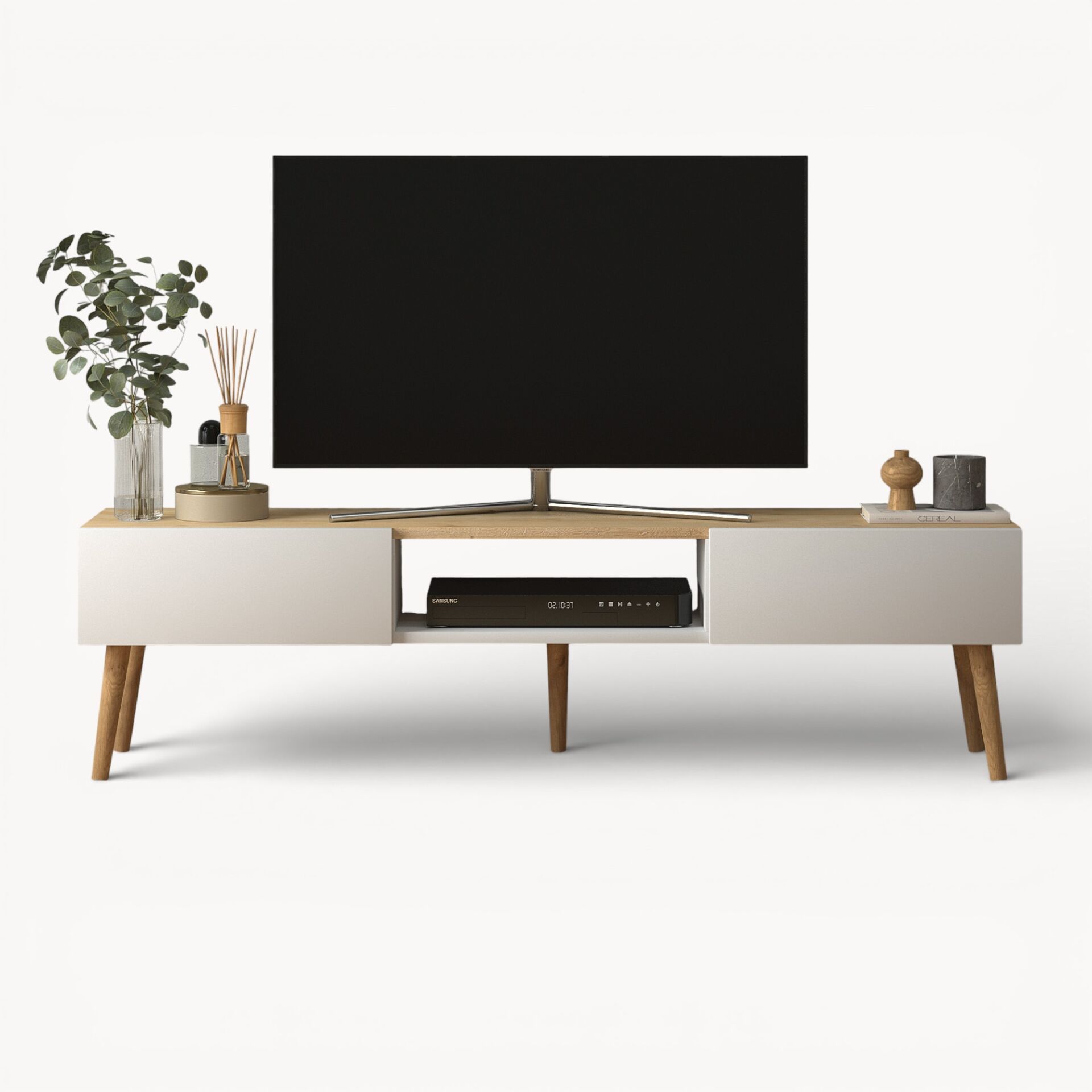 Atlantis Tv Ünitesi 150cm Beyaz-Meşe