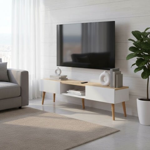 Atlantis Tv Ünitesi 150cm Beyaz-Meşe