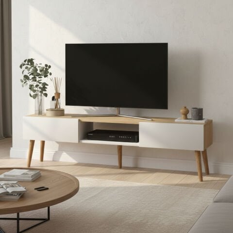 Atlantis Tv Ünitesi 150cm Beyaz-Meşe