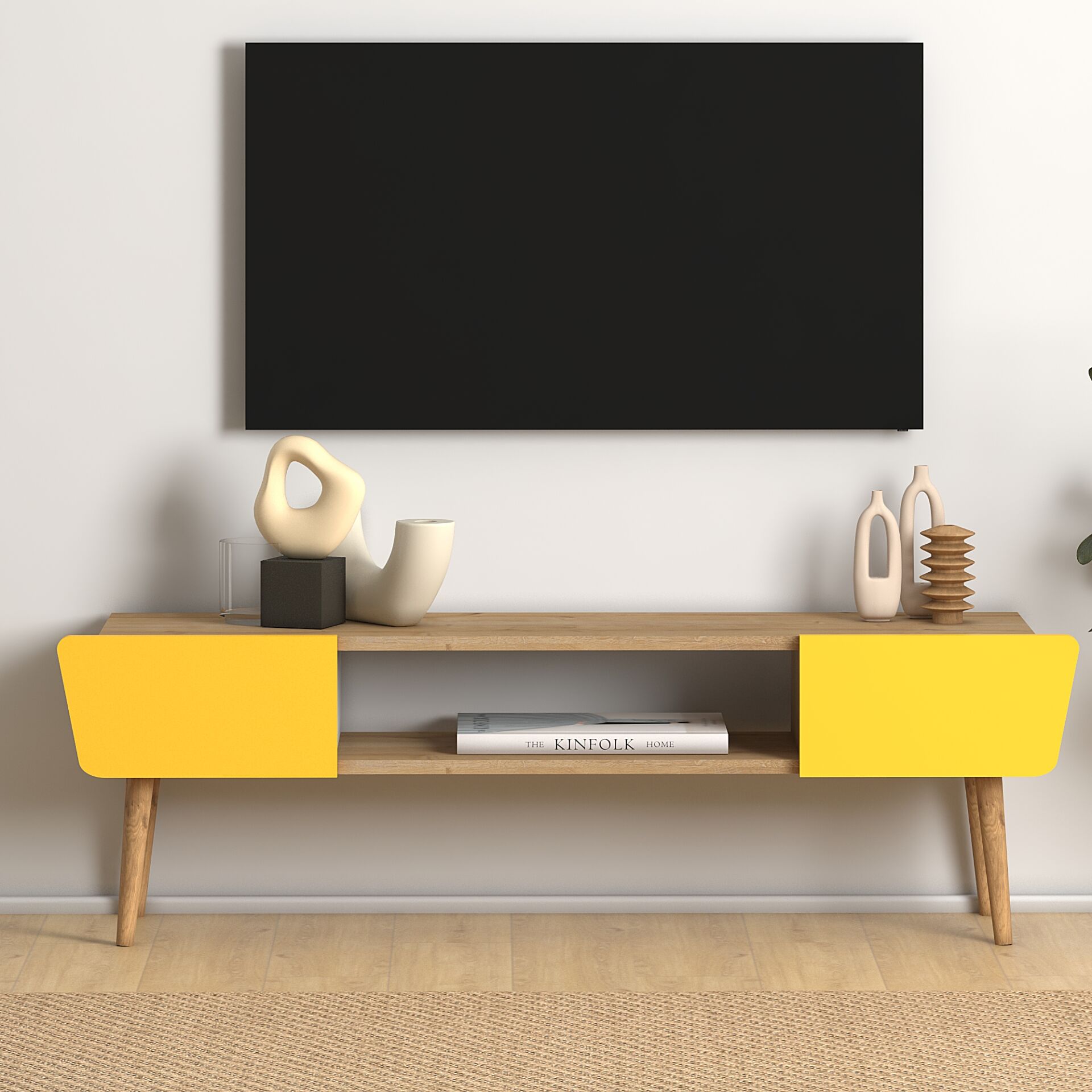 ButterflyTv Sehpası Meşe-Sarı