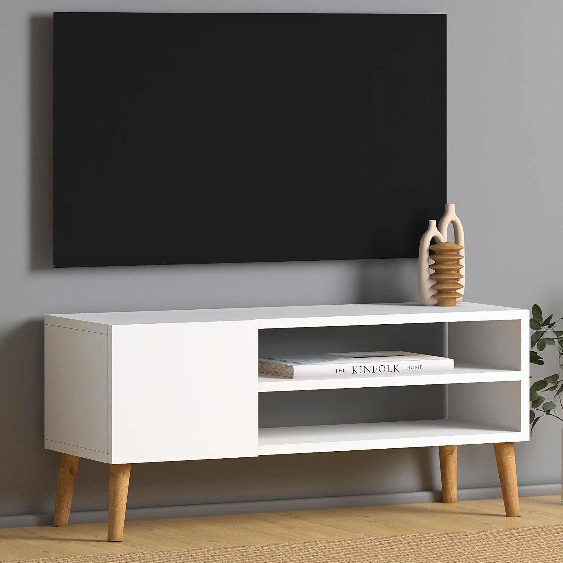 Porto Tv Sehpası 90cm Beyaz