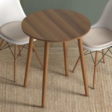 Yuvarlak Mutfak Masası 70x70cm Ceviz