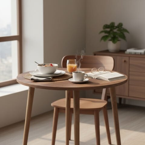 Yuvarlak Mutfak Masası 70x70cm Ceviz