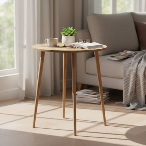 Yuvarlak Mutfak Masası 70x70cm Meşe