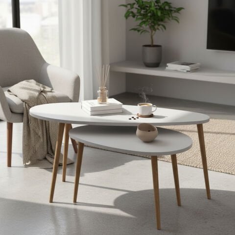 Egg Orta Sehpa Beyaz