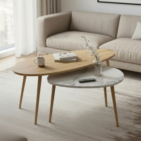 Egg Orta Sehpa Meşe Efes