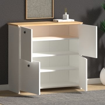 Cube Ayakkabılık Beyaz-Meşe