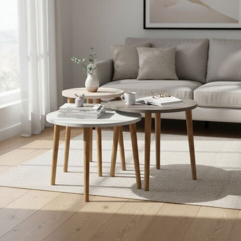 Roma Ortasehpa Seti Beyaz Krem Cappuccino