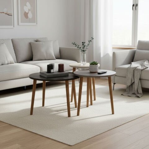 Roma Orta Sehpa Krem Cappuccino Kahve