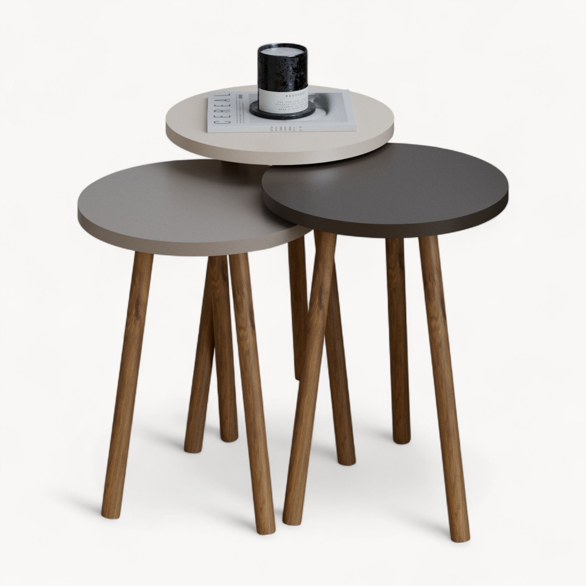 Roma Zigon Sehpa Krem Cappuccino Kahve