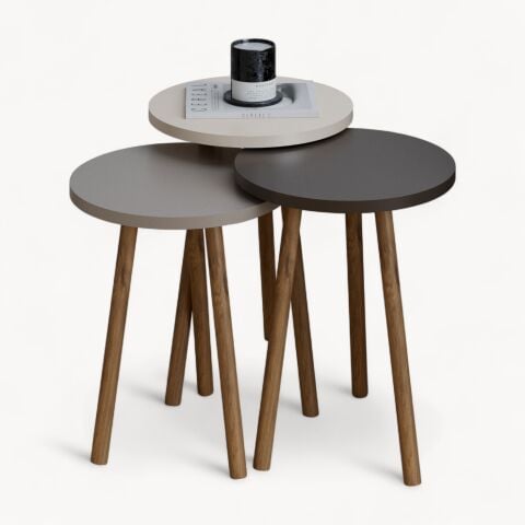 Roma Zigon Sehpa Krem Cappuccino Kahve