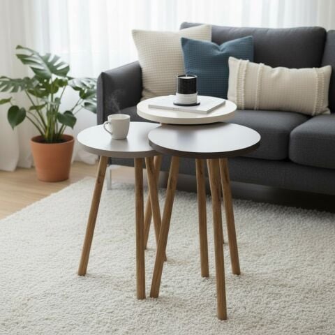 Roma Zigon Sehpa Krem Cappuccino Kahve