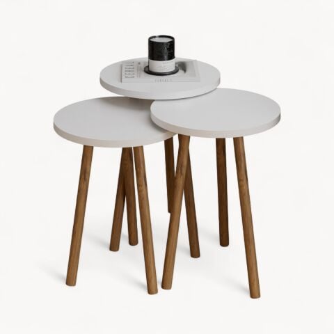 Roma Zigon Sehpa Beyaz