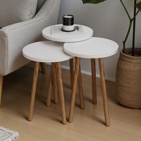 Roma Zigon Sehpa Beyaz