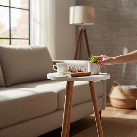 Roma Zigon Sehpa Beyaz