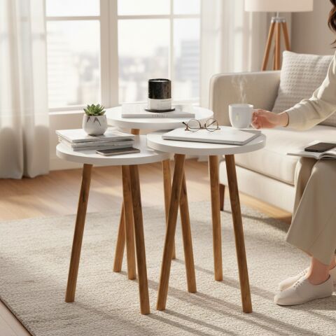 Roma Zigon Sehpa Beyaz