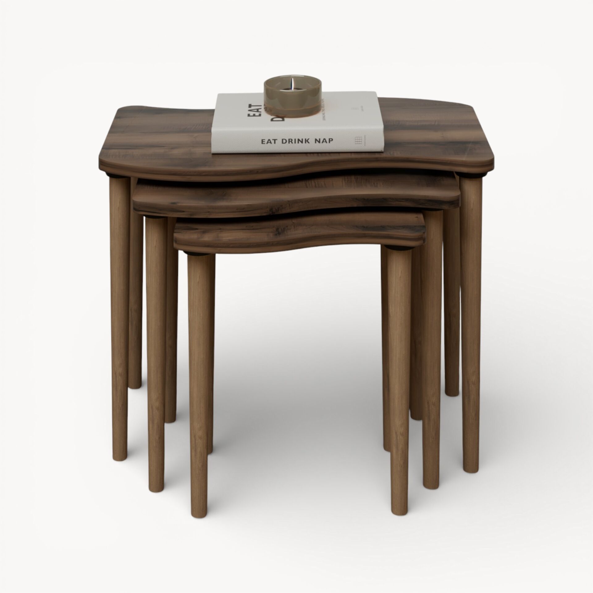 Gofrato Zigon Sehpa Ceviz