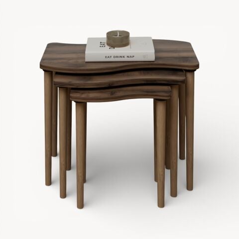 Gofrato Zigon Sehpa Ceviz