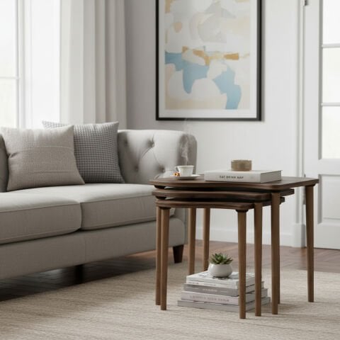 Gofrato Zigon Sehpa Ceviz