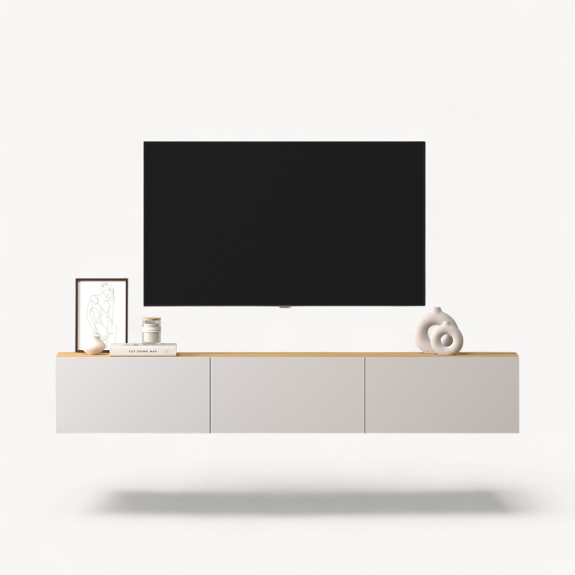 Palm Tv Ünitesi 180cm Beyaz Meşe