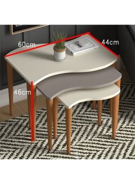 Gofrato Zigon Sehpa-Krem Cappuccino Krem