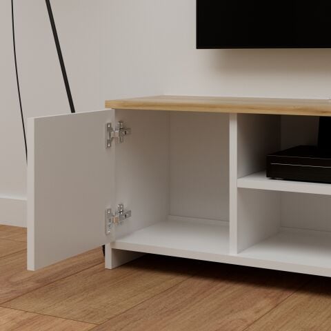 Cube Tv Ünitesi 120cm Beyaz-Meşe