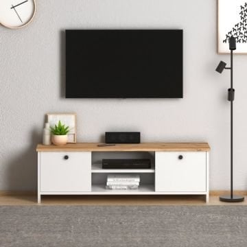 Cube Tv Ünitesi Beyaz-Meşe