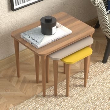 Letto Zigon Sehpa Ceviz Cappuccino Sarı