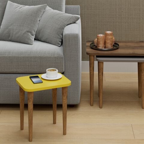 Letto Zigon Sehpa Ceviz Cappuccino Sarı