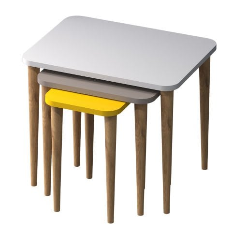 Letto Zigon Sehpa Beyaz Cappuccino Sarı