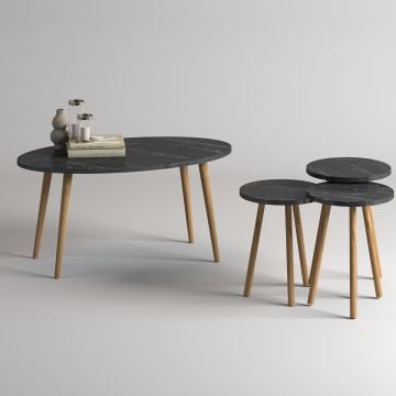 Elips Ortasehpa Salon Seti Bendir Mermer
